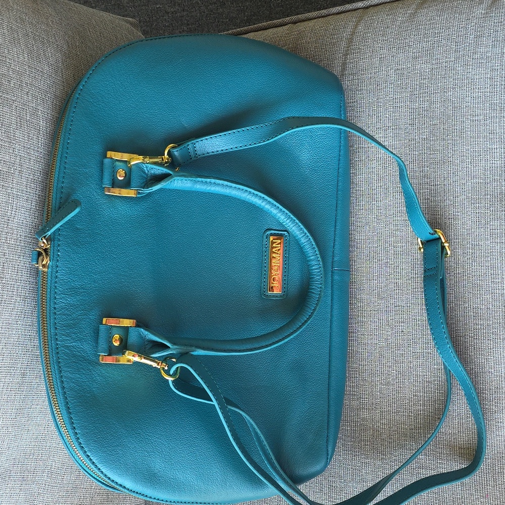 Joy Iman Teal Leather Women's Bag